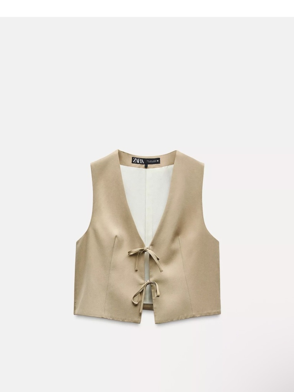 ZARA Khaki Tie-Front Vest